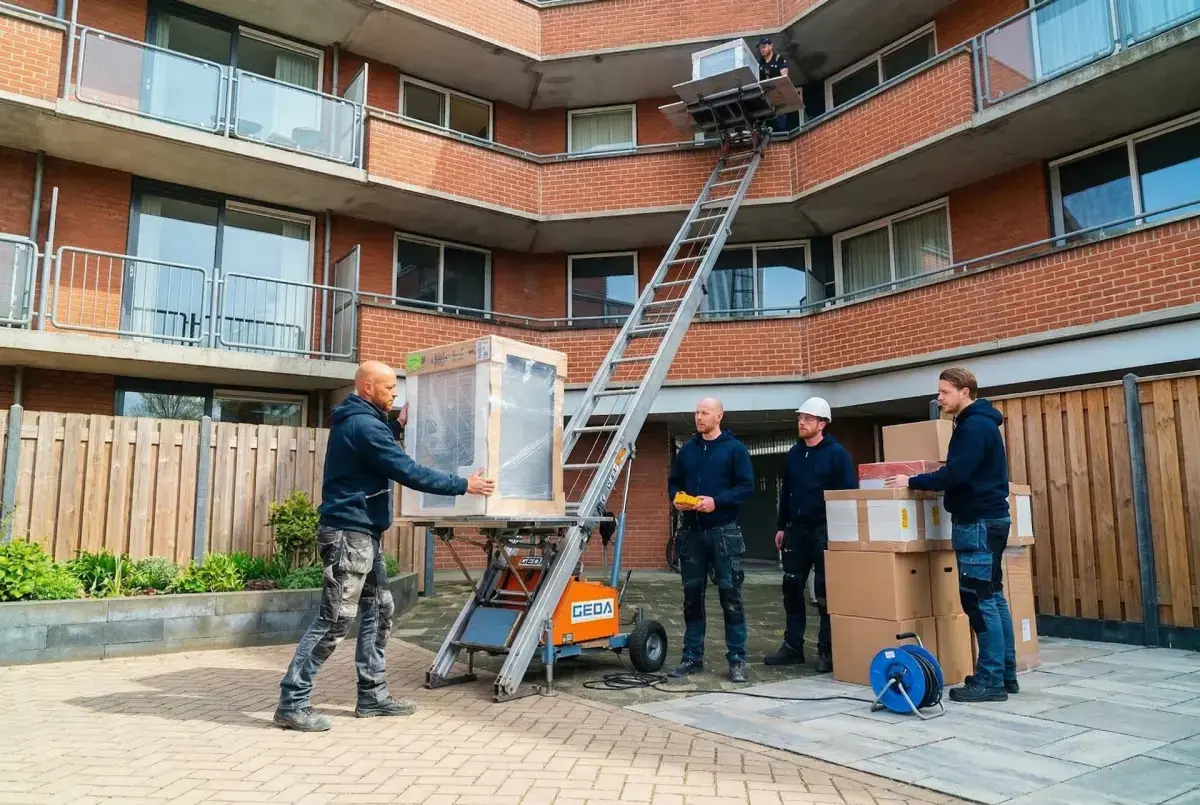 Team lift inhuren Amstelveen aan het werk